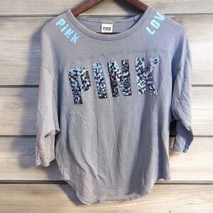 PINK Victoria’s Secret Shirt Blue Size Small FAST SHIPPING